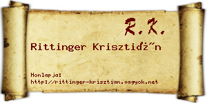 Rittinger Krisztián névjegykártya